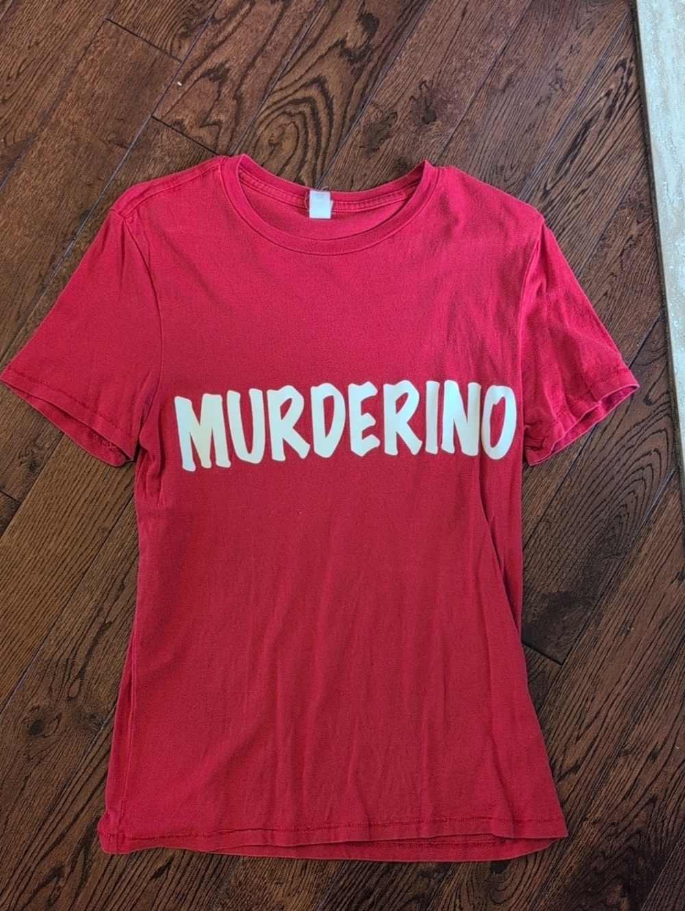 Red "Murderino" Cotton Graphic T‑Shirt